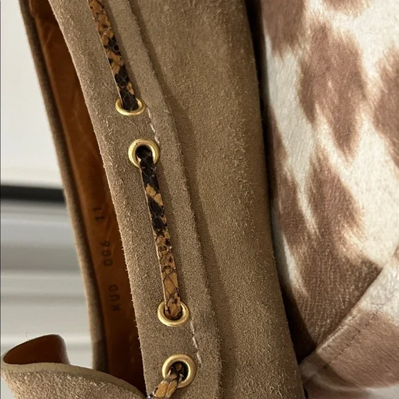 Brown Suede Loafers with Lace Detail - Picture 11 of 12